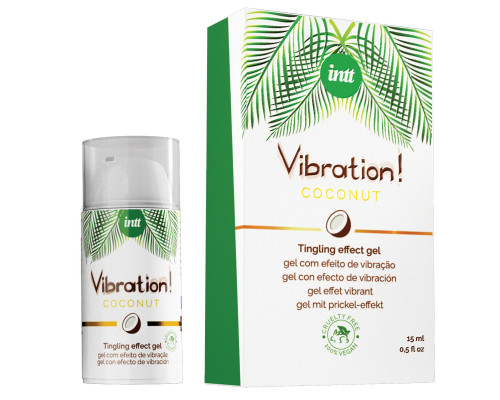 Рідкий вібратор Intt Vibration Coconut Vegan (15 мл),  дуже смачний, діє до 30 хвилин