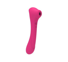 Вібратор та вакуумний кліторальний стимулятор 2-в-1 Alive Quiver Magenta Pink оновлена ​​модель