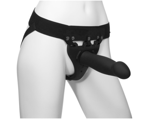 Страпон унісекс Doc Johnson Body Extensions – Be Risque, вібрація, пульт керування, порожня насадка