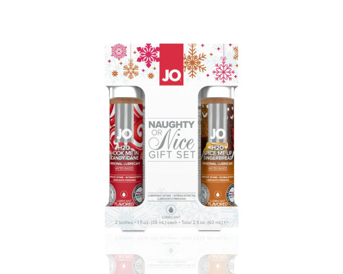 Набір лубрикантів JO Naughty or Nice Gift Set – Candy Cane & Gingerbread (2×30 мл)