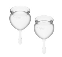 Набір менструальних чаш Satisfyer Feel Good (Transparent), 15мл і 20мл, мішечок для зберігання