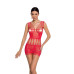 Бодістокінг мінісукня з метеликами Passion BS090 One Size red