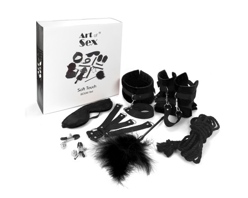 BDSM-набір Art of Sex – Soft Touch BDSM Set, чорний, 9 предметів