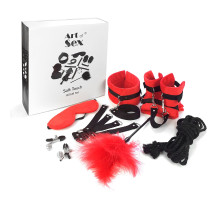 BDSM-набір Art of Sex – Soft Touch BDSM Set, червоний, 9 предметів