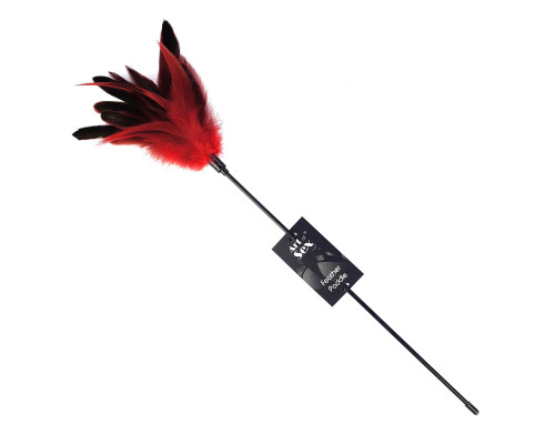 Лоскітка з пером півня Art of Sex – Feather Paddle, червона