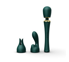 Вібромасажер з насадками Zalo — Kyro Wand Turquoise Green