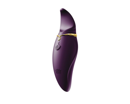 Вібратор 2в1 з язичком Zalo — Hero Twilight Purple, кристал Swarovski