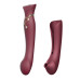 Смартвібратор 3в1 Zalo — Queen Set Wine Red, пульсівна перлина та вакуум, кристал Swarovski