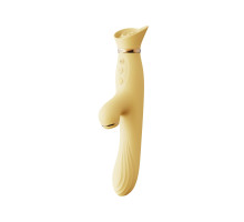 Вібратор з підігрівом та вакуумною стимуляцією клітора Zalo - ROSE Vibrator Lemon Yellow