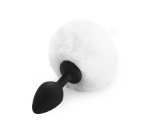 Силіконова анальна пробка М Art of Sex - Silicone Butt plug Rabbit Tail White, діаметр 3,5 см