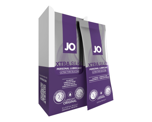 Набір лубрикантів Foil Display Box – JO Xtra Silky Silicone – 12 × 10ml