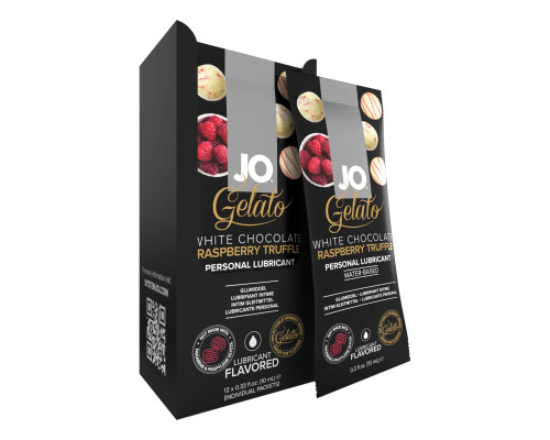 Набір лубрикантів Foil Display Box – JO Gelato - White Chocolate Raspberry – 12 × 10ml