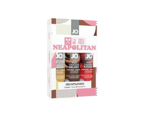Набір JO Tri-Me Triple Pack — Neapolitan (3×30 мл) три різні смаки оральних змазок