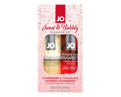 Набір лубрикантів JO Sweet&Bubbly — Champagne & Chocolate Covered Strawberry (2×60 мл)