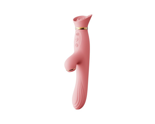 Вібратор з підігрівом та вакуумною стимуляцією клітора Zalo - ROSE Vibrator Pink (м'ята упаковка)