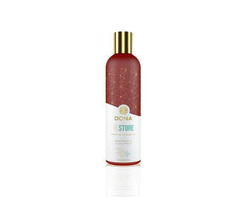 Натуральное массажное масло DONA Restore — Peppermint & Eucalyptus (120 мл) с эфирными маслами