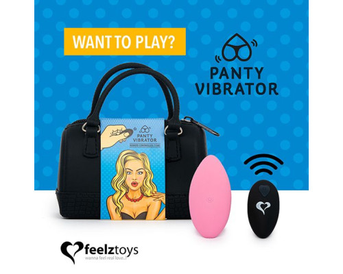 Вібратор в трусики FeelzToys Panty Vibrator Pink з пультом ДК, 6 режимів роботи, сумочка-чохол