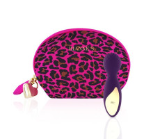 Мінівібромасажер Rianne S: Lovely Leopard Purple, 10 режимів роботи, косметичка-чохол, мед.силікон