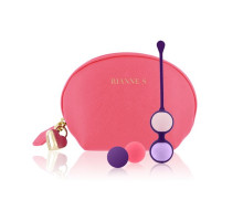 Набір вагінальних кульок Rianne S: Pussy Playballs Coral, маса 15, 25, 35, 55г, моноліт, косметичка