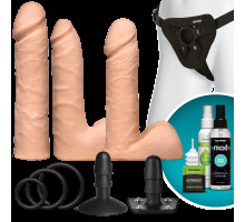 Набір для страпона Doc Johnson Vac-U-Lock Dual Density UltraSKYN Set, діаметр 3×4,5см