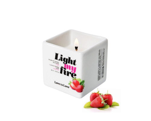 Масажна свічка Love To Love LIGHT MY FIRE Strawberry (80 мл) без парабенів і консервантів