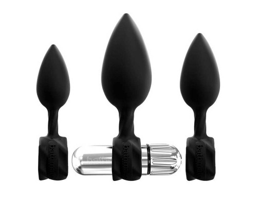 Набір анальних вібропробок Bathmate Anal Training Plugs VIBE, діаметр 2,5 см - 3,1см - 3,8см