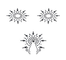 Пестіс з кристалів Petits Joujoux Gloria set of 3 - Black, прикраса на груди та вульву