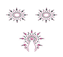 Пестіс з кристалів Petits Joujoux Gloria set of 3 - Black/Pink, прикраса на груди та вульву