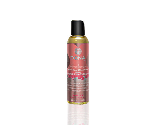 Масажна олія DONA Kissable Massage Oil Vanilla Buttercream (110 мл) можна для оральних пестощів