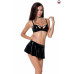 Комплект білизни під латекс Passion DEBY SET XXL/XXXL, black, ліф, мініспідничка, стрінги