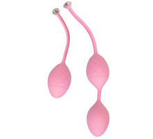 Розкішні вагінальні кульки PILLOW TALK - Frisky Pink з кристалом, діаметр 3,2 см, вага 49-75гр