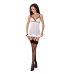 Сорочка прозора з пажами Passion ORIHIME CHEMISE XXL/XXXL, white, трусики, стрепи