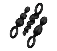 Набір анальних іграшок Satisfyer Plug black (set of 3) - Booty Call, макс. діаметр 3 см