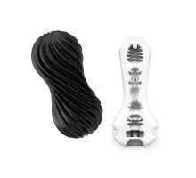 Мастурбатор Tenga Flex Rocky Black зі змінною інтенсивністю, можна скручувати