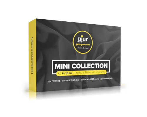 Набір змазок pjur MINI COLLECTION 4×10 мл: med REPAIR glide, WOMAN Nude, ORIGINAL, BACKDOOR Relaxing