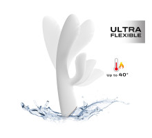 Вібратор-кролик з підігрівом Dorcel FLEXI RABBIT WHITE, гнучкий стовбур
