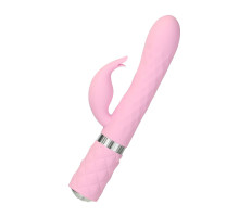 Розкішний кролик з ротацією та вібрацією Pillow Talk Lively Pink, кристал Сваровскі