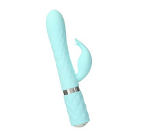 Розкішний кролик з ротацією та вібрацією Pillow Talk Lively Teal, кристал Сваровскі