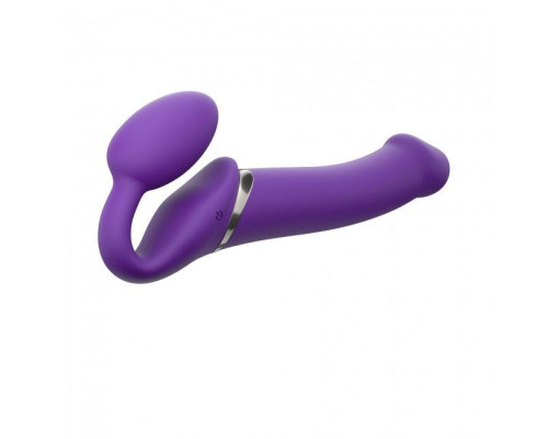 Безремневий страпон з вібрацією Strap-On-Me Vibrating Violet L  (м'ята упаковка)