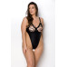 Боді з екошкіри Passion CELINE BODY 6XL/7XL black, з доступом, відкритий