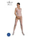 Бодістокінг Passion ECO BS001 One Size white, з доступом, імітація підв’язок, флористичний декор