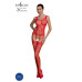 Бодістокінг Passion ECO BS007 red, з доступом, силуетний малюнок, імітація підв’язок