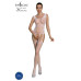 Бодістокінг Passion ECO BS007 white, з доступом, силуетний малюнок, імітація підв’язок