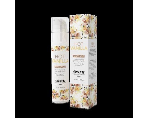 Масажна олія EXSENS Hot Vanilla 50мл розігрівальна, без цукру, без парабенів, їстівна