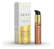 Крем-шимер для тіла Intt Sexy Glow (60 мл) з олією ши та ароматом ванілі, сяйна засмагла шкіра