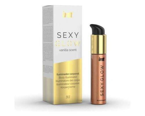 Крем-шимер для тіла Intt Sexy Glow (60 мл) з олією ши та ароматом ванілі, сяйна засмагла шкіра