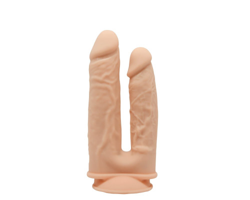 Фалоімітатор подвійний SilexD Double Gusto Flesh (Model 1 size 8" & 7") (м'ята упаковка)