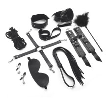 Набір BDSM Art of Sex – Set Leather, 10 предметів, чорний, натуральна шкіра