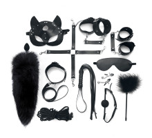 Набір BDSM Art Of Sex – Maxi BDSM Set Leather, 13 предметів, чорний, натуральна шкіра