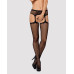 Сітчасті панчохи-стокінги з візерунком на сідницях Obsessive Garter stockings S232 S/M/L, чорні, імі